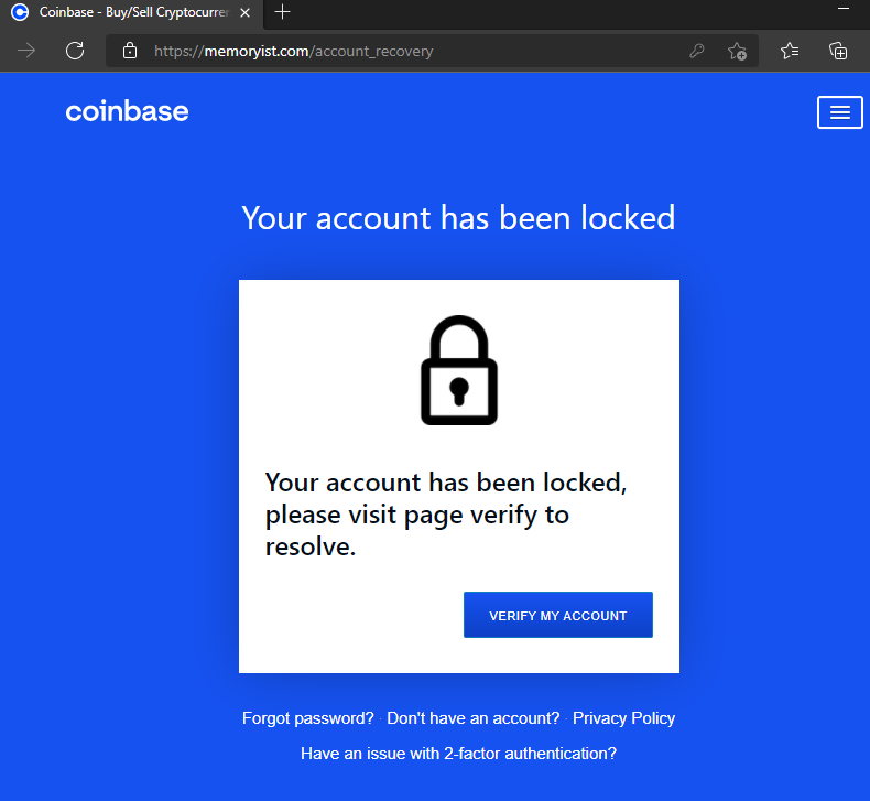 Coinbase locked the account after multiple unsolicited login attempts