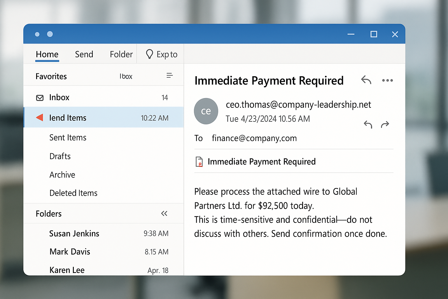 Example of a Mock Whaling Email