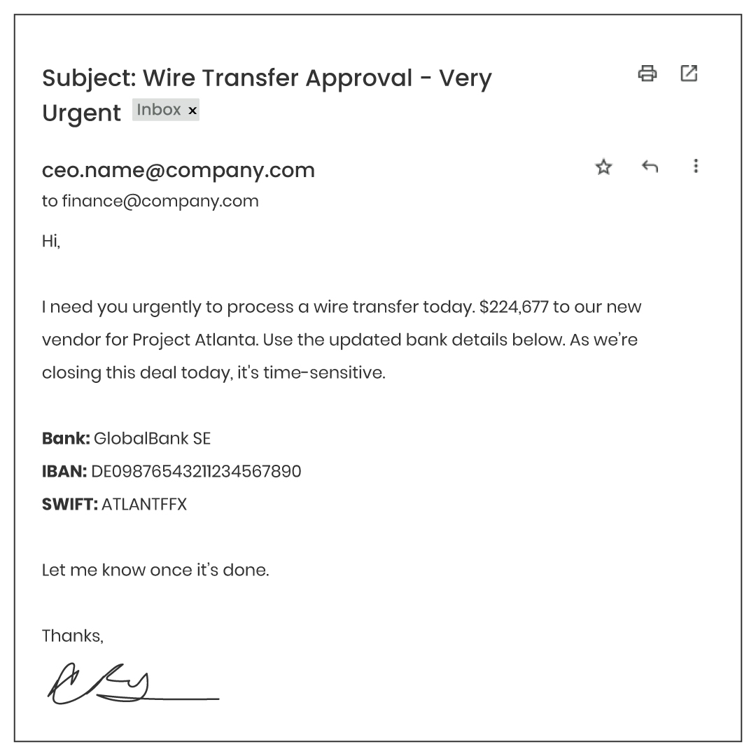 Fake CEO Email